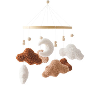 Soft Felt Teddy Bear Baby Crib Mobile - Pink Velvet Animal Hanging Toy for Infants (0-12 Months)