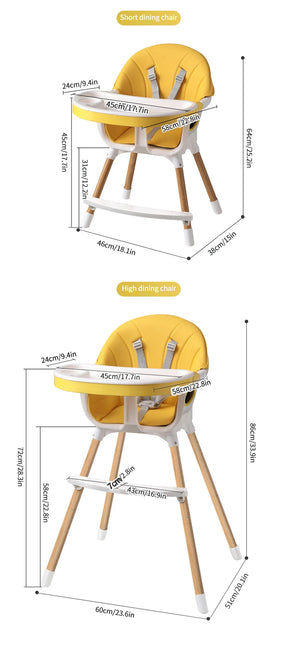 Universal 3-in-1 Adjustable High Chair for Toddlers and Kids