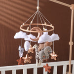 Musical Baby Crib Mobile with Hot Air Balloon – Wooden Bed Bell Rattle Toy for Newborns