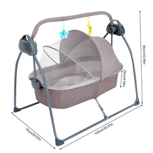 5-Speed Electric Baby Swing – Auto Rocking Cradle with Remote Control and Music