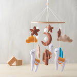 Soft Felt Teddy Bear Baby Crib Mobile - Pink Velvet Animal Hanging Toy for Infants (0-12 Months)