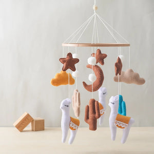 Soft Felt Teddy Bear Baby Crib Mobile - Pink Velvet Animal Hanging Toy for Infants (0-12 Months)