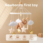 Musical Baby Crib Mobile with Hot Air Balloon – Wooden Bed Bell Rattle Toy for Newborns