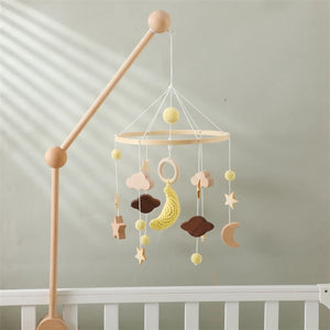 Musical Baby Crib Mobile with Hot Air Balloon – Wooden Bed Bell Rattle Toy for Newborns