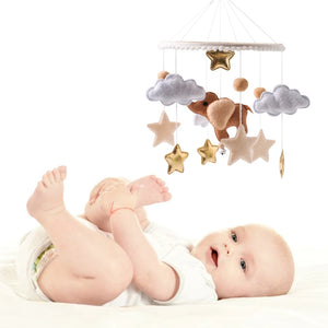 Musical Baby Crib Mobile with Hot Air Balloon – Wooden Bed Bell Rattle Toy for Newborns