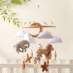 Musical Baby Crib Mobile with Hot Air Balloon – Wooden Bed Bell Rattle Toy for Newborns