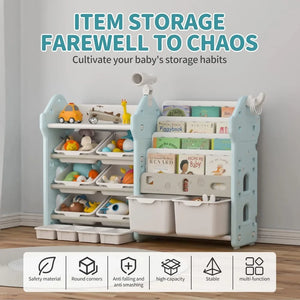 UNICOO Kids Bookshelf and Toy Storage Organizer