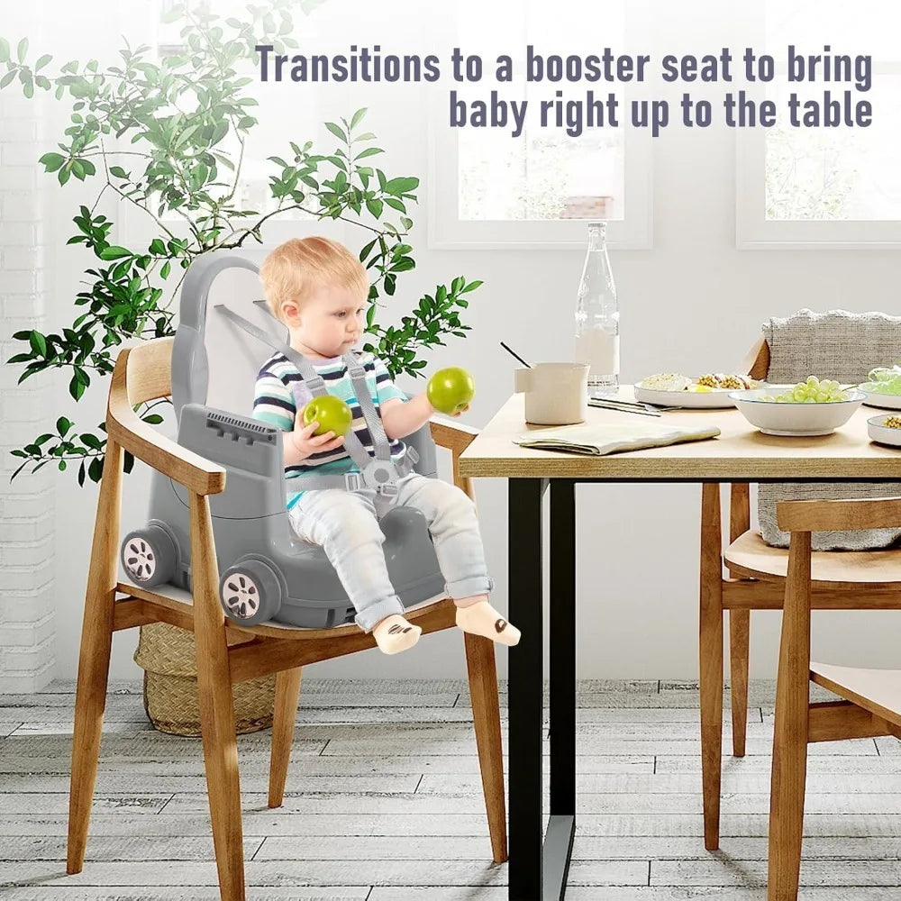 XMSJ 3-in-1 Multifunctional High Chair for Babies and Toddlers – Convertible, Portable, and Safe