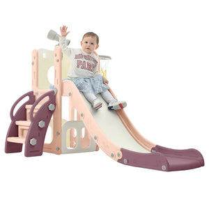 Merax 7-in-1 Toddler Slide Playset with Basketball Hoop and Telescope