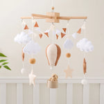 Musical Baby Crib Mobile with Hot Air Balloon – Wooden Bed Bell Rattle Toy for Newborns