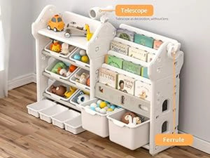 UNICOO Kids Bookshelf and Toy Storage Organizer