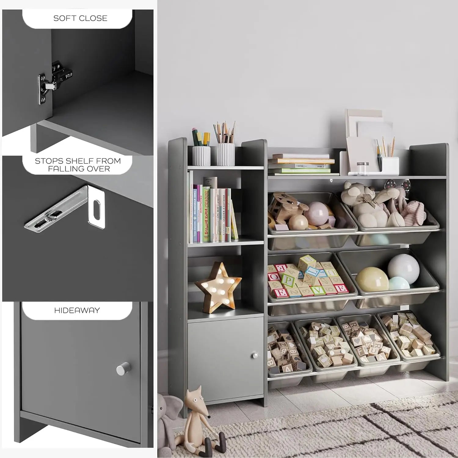 STURDIS Toy Storage Organizer with Bookshelf