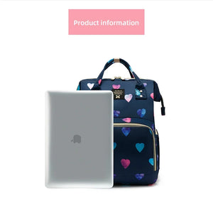 Floral Chic: Diaper Backpack with Stroller Straps