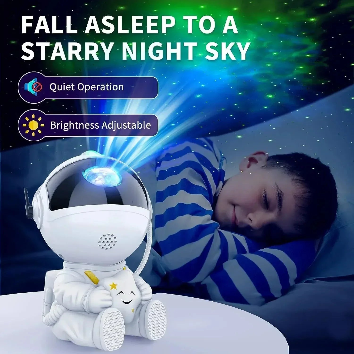 Galactic Dream: Astronaut Star Projector Night Light by XMSJ