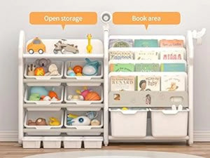 UNICOO Kids Bookshelf and Toy Storage Organizer