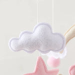 Soft Felt Teddy Bear Baby Crib Mobile - Pink Velvet Animal Hanging Toy for Infants (0-12 Months)