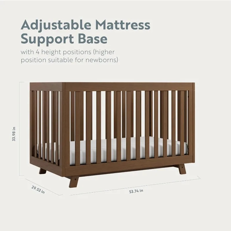 Beckett 3-in-1 Convertible Crib – GREENGUARD Gold Certified, Converts from Crib to Toddler Bed, Fits Standard Full-Size Mattress by OEING