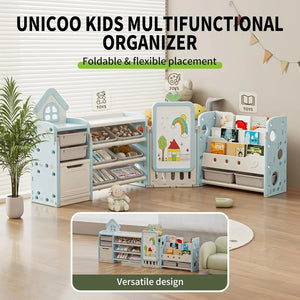 UNICOO Multifunctional Toy Storage Organizer with 3-Tier Shelves