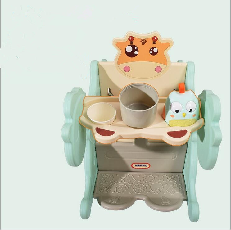 Baby Rocking Chair Light Green Plastic Cartoon Design