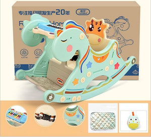 Baby Rocking Chair Light Green Plastic Cartoon Design