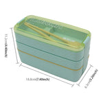 Bento Lunch Box 3-Layer Green