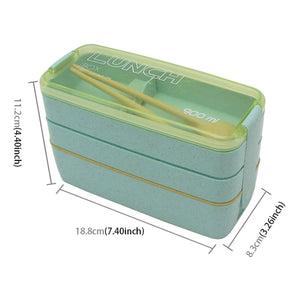 Bento Lunch Box 3-Layer Green