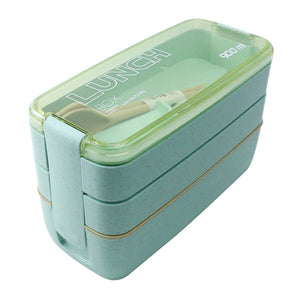 Bento Lunch Box 3-Layer Green