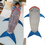 Winter Shark Mermaid Blanket Grey – Soft Fleece