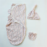 Baby Sleeping Bag Set - Soft Cotton, Cap & Gloves, Size S