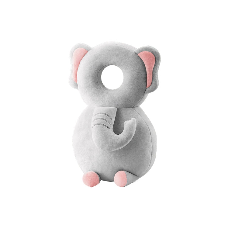 Infant Head Protector Pillow – Elephant Crystal Velvet Design – Adjustable Safety Care for Learning to Walk & Sit – Cotton Core & Crystal Velvet