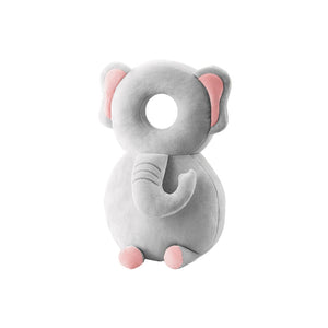 Infant Head Protector Pillow – Elephant Crystal Velvet Design – Adjustable Safety Care for Learning to Walk & Sit – Cotton Core & Crystal Velvet