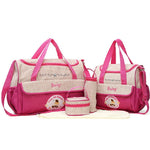 Multifunctional Mom Bag Set 5-in-1 Rose Red