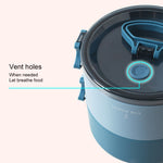 Portable Round Insulated Lunch Box 800ml Blue