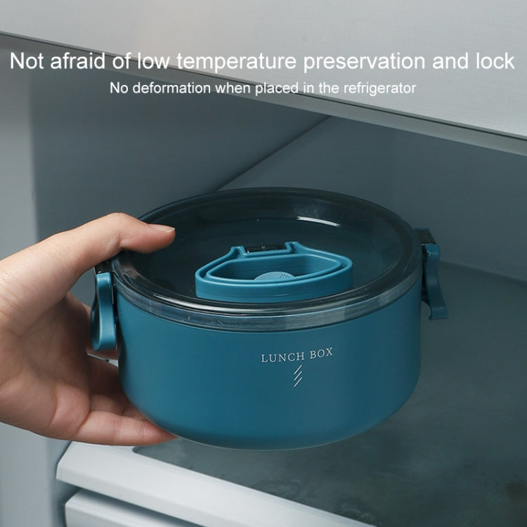 Portable Round Insulated Lunch Box 800ml Blue