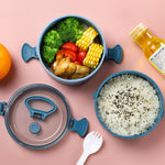 Portable Round Insulated Lunch Box 800ml Blue