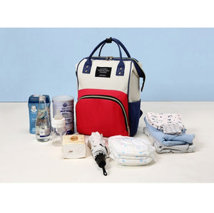 Diaper Backpack Red Beige Blue Mummy