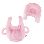 Infant Feeding Pillow with Bottle Holder – Soft Cotton, Pink