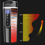 Car Heating Thermos Mug 450ml Black