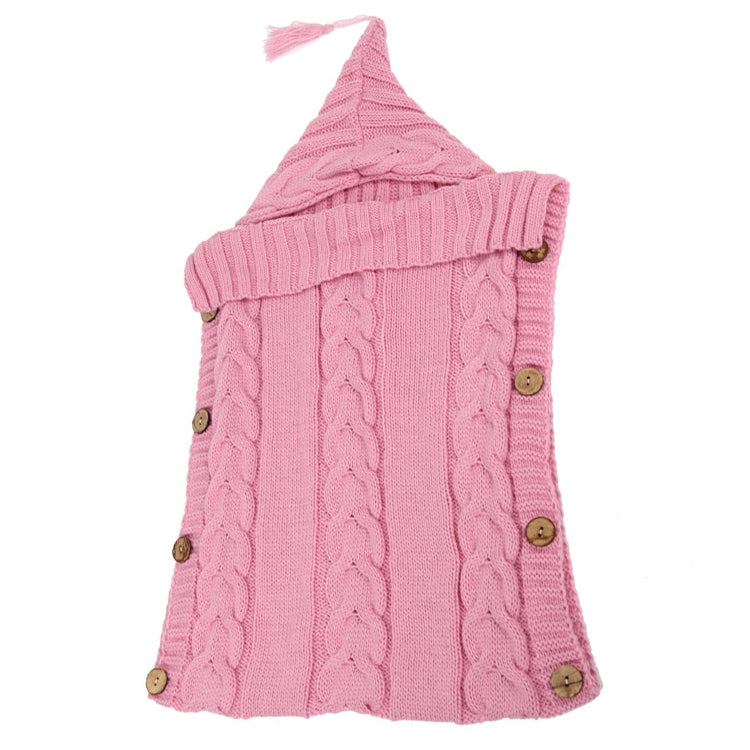Pink Baby Sweater with Tassel Hat 