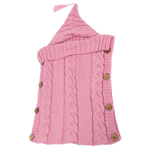 Pink Baby Sweater with Tassel Hat 