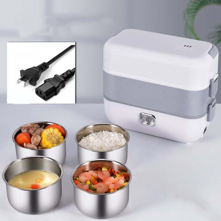 Electric Lunch Box 300W 2-Layer with 304 Steel & US Plug