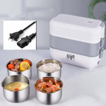 Electric Lunch Box 300W 2-Layer with 304 Steel & US Plug