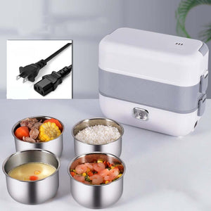 Electric Lunch Box 300W 2-Layer with 304 Steel & US Plug