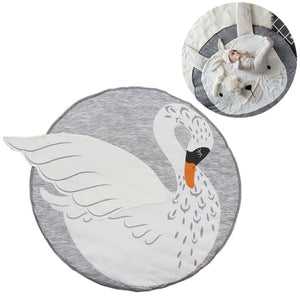 Swan Baby Play Mat 90cm Cotton Rug
