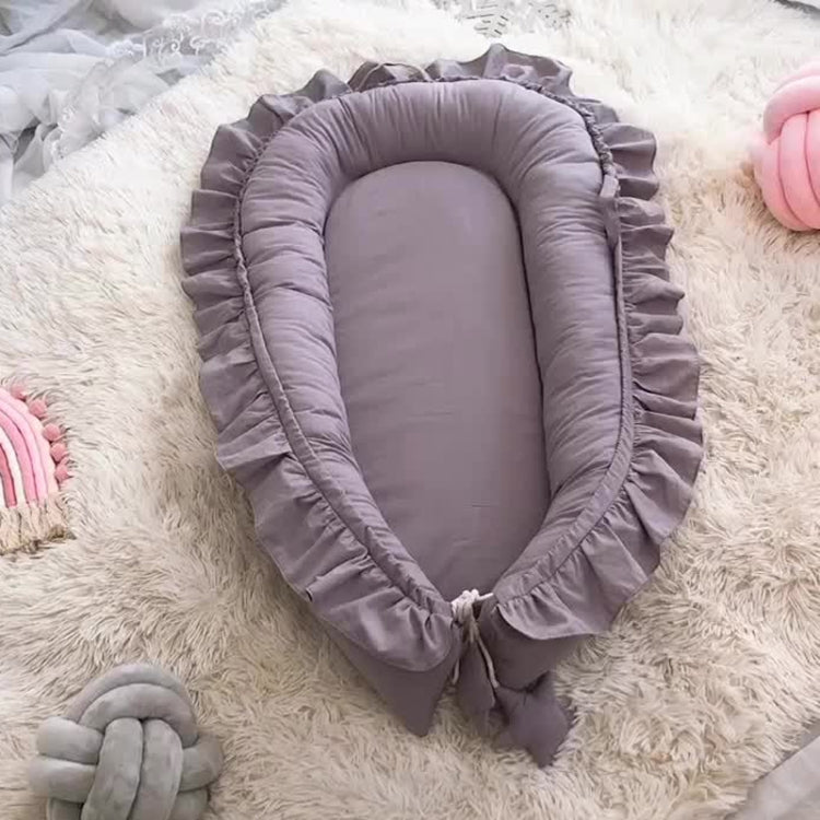 Baby Bed Lace Cotton Gray 60x95cm 