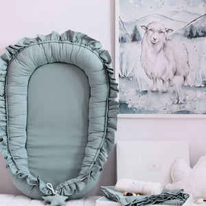 Baby Bed Lace Cotton Blue-green 60x95cm 