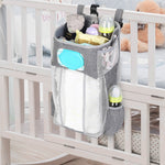 Baby Crib Organizer Diaper Storage Bag Gray Snow