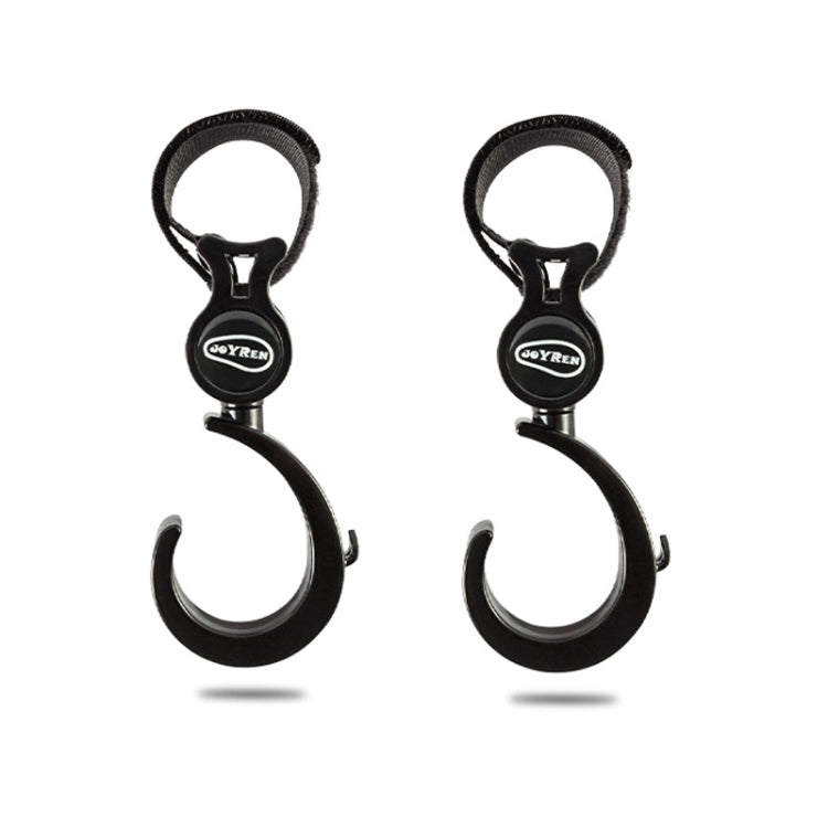  Stroller Hooks JOYREN Set – Non-Slip, 360° Rotation, Black 