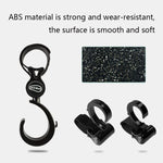  Stroller Hooks JOYREN Set – Non-Slip, 360° Rotation, Black 
