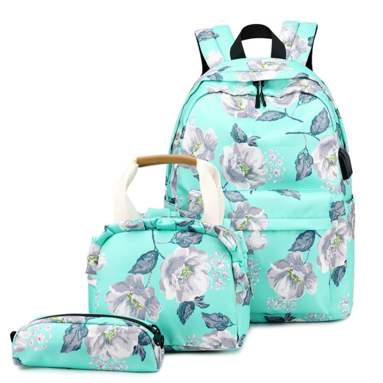 3-in-1 Green School Backpack for Girls